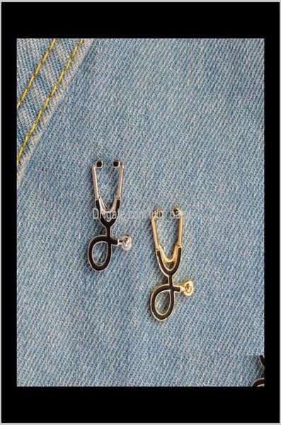 

pins drop delivery 2021 2 style brooches doctor nurse stethoscope brooch medical jewelry enamel pin denim jackets col1743425, Gray