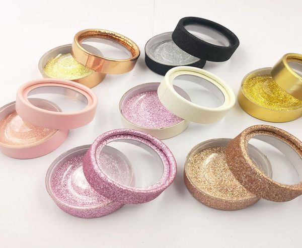 

3d mink eyelashes box false eye lashes boxes with holder clip round eyelash case gift box eyelash storage cases gga25277710944