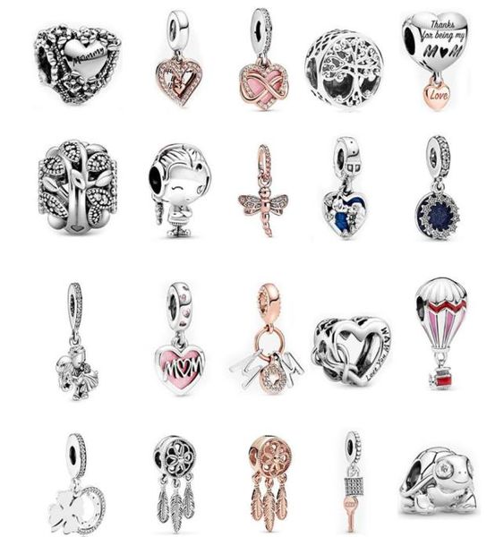 

s925 sterling silver diy bracelets necklaces pendant charms fashion heart star love designer jewelry accessories9375743, Bronze;silver