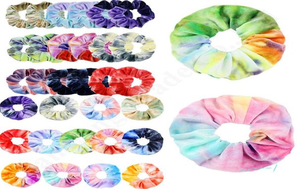 

korea velvet hair scrunchie elastic personalised ribbon hair bands gradient color women girls headwear ponytail holder hair access9203511, Slivery;white