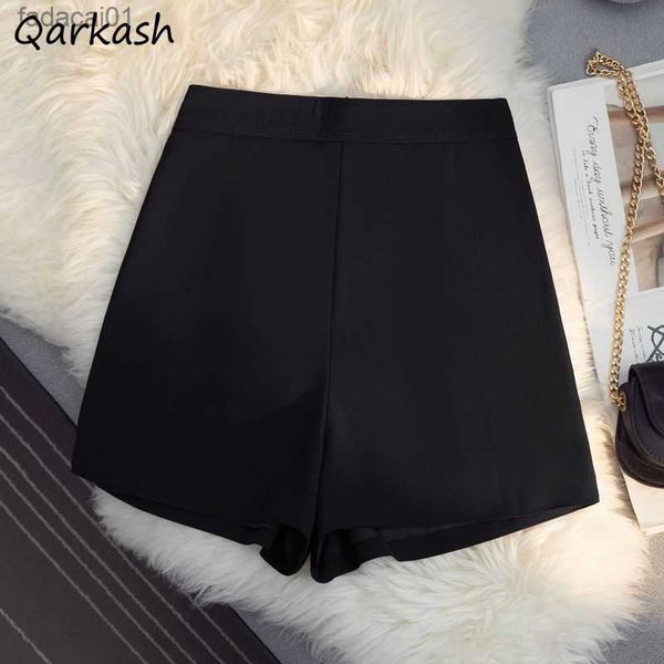 

s4xl shorts women summer solid simple korean style high waist casual pure leisure fashion chic new daily l230621, White;black