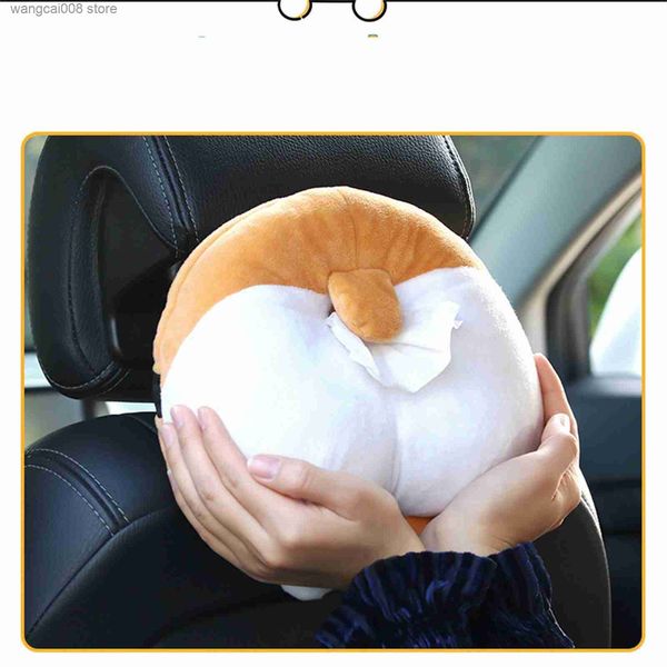 

car tissue box cartoon cat corgi car tissue boxes car accessories seat rear holder tray butt vehicle tissue box automobile tools dropshippin