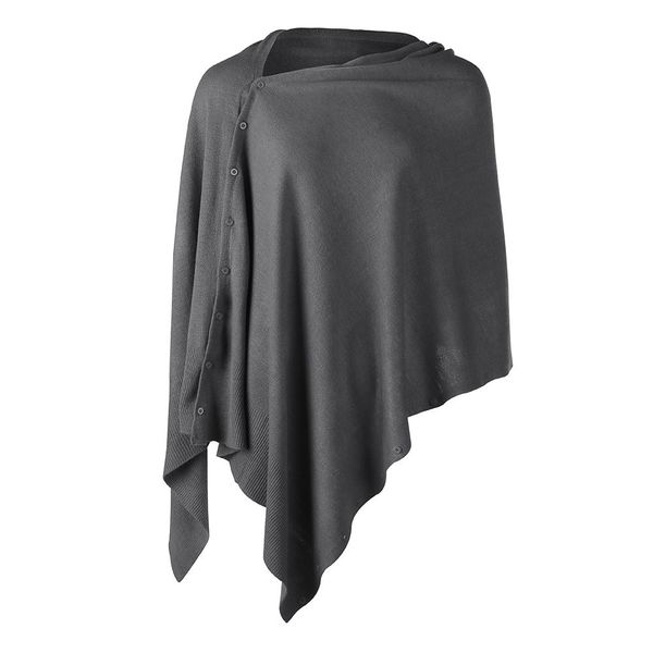 

shawls women's versatile knitted scarf ponchos sweater with buttons light weight summer autumn shawl poncho cardigan capes drop 230717, Blue;gray