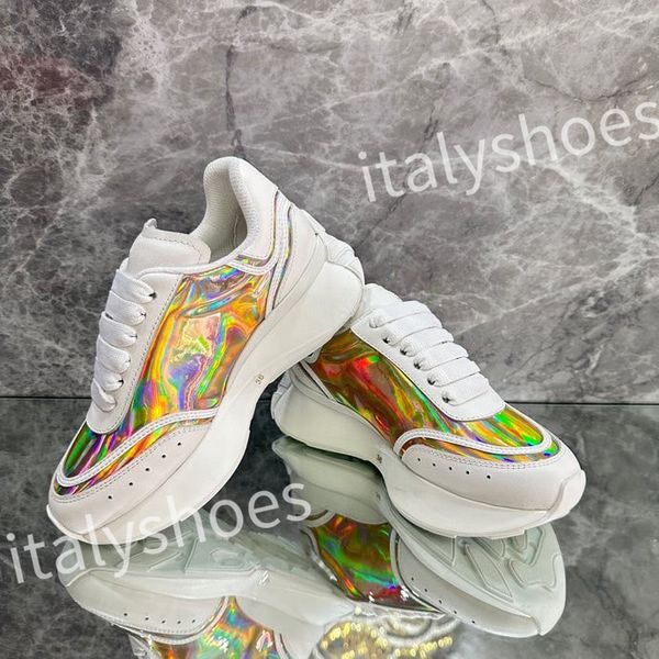 

2023 luxury reflective leather dad shoes space stitching material sneakers designer sneakers modern autumn winter trendy shoes xsd230403, Black