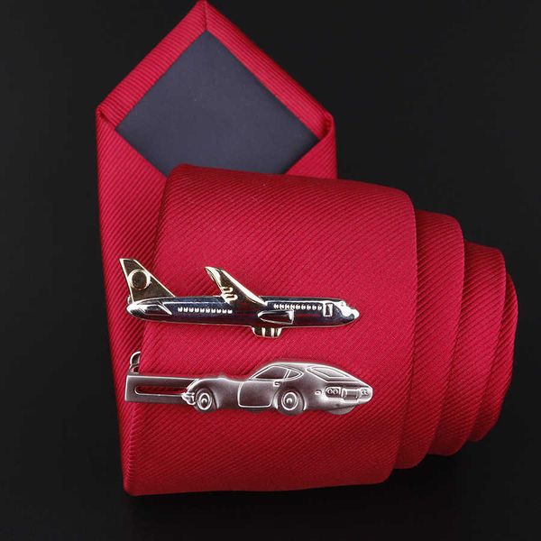 

cuff links i-remiel new airplane copper metal tie clip for men's ties shirt collar pins clothing accessories variety of options hkd2307, Silver