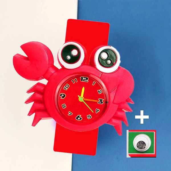 

baby watch 3d cartoon children's watch birthday gift 1-15 year old girl boy children's learning time toy watch clock backup batter, Slivery;golden