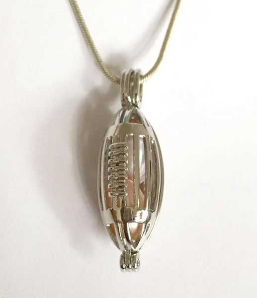 

rugby locket cage can hold multiple pearl crystal jewel gemstone beads floating charms pendant fitting diy fashion jewellery acc7014744, Silver