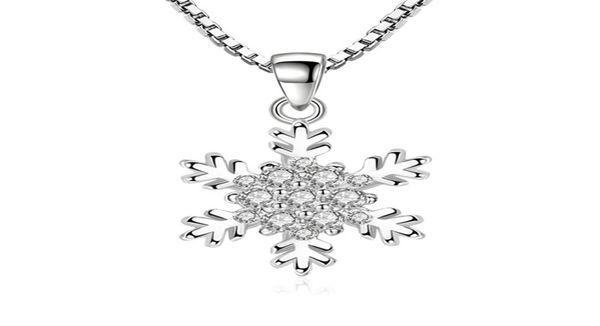 

2018 jewelry new pendant necklace silver woman snowflake pendant fashion white cubic zirconia necklaces new arrival5827076