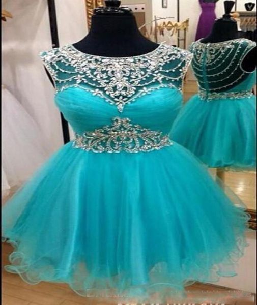 

luxurysparkle beaded tulle short homecoming dresses a line vestido de festa short summer party graduation cocktail dresses prom go4174714, Blue;pink