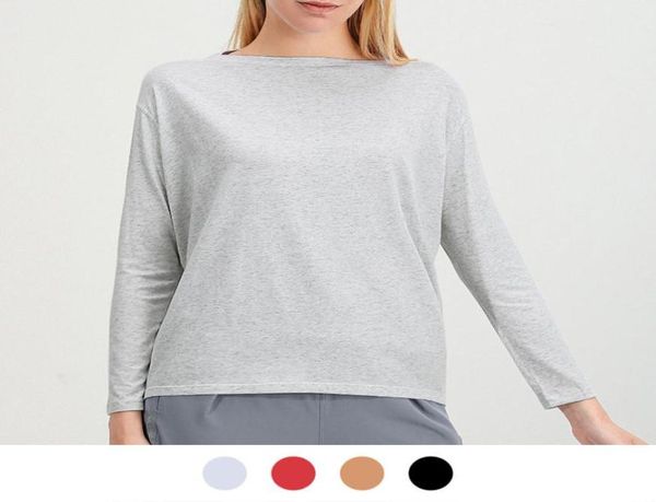 

ll women039s yoga long sleeve shirt blouse solid color loose sports fitness round neck jogging sportswear breathable 4 colors2228960
