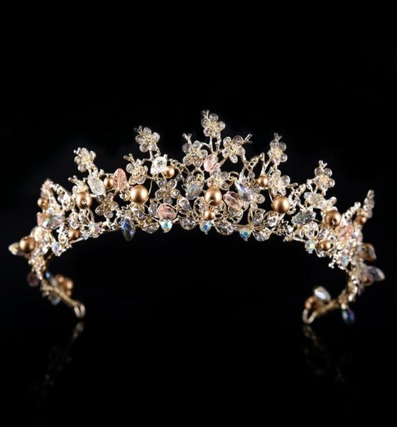 

bridal crowns flowers bride crystal tiara princess crown wedding tiaras hairbands baroque dress party tiaras hair jewelry accessor9751725, Silver