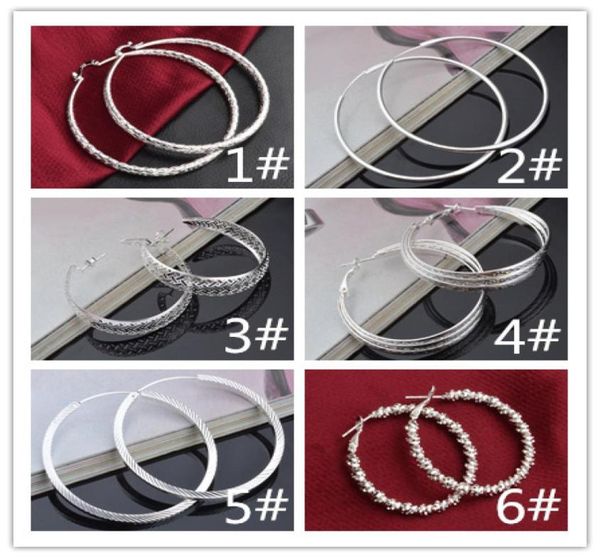 

fashion 925 silver sterling earrings big circle earrings 6 styles designer luxury earring for options silver plated model none9262199263
