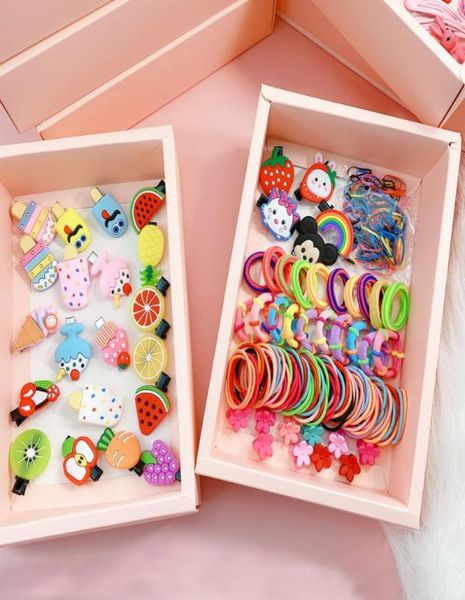 

1setbox girl cute rubber bands scrunchie elastic hair bands hair claw ponytail holder headband kids accessories1058568, Slivery;white