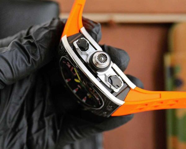 

designer men wrist watches superb rm62-01 watch mcrz fully automatic mechanical movement sapphire mirror ntpt carbon fiber case with natural, Slivery;brown