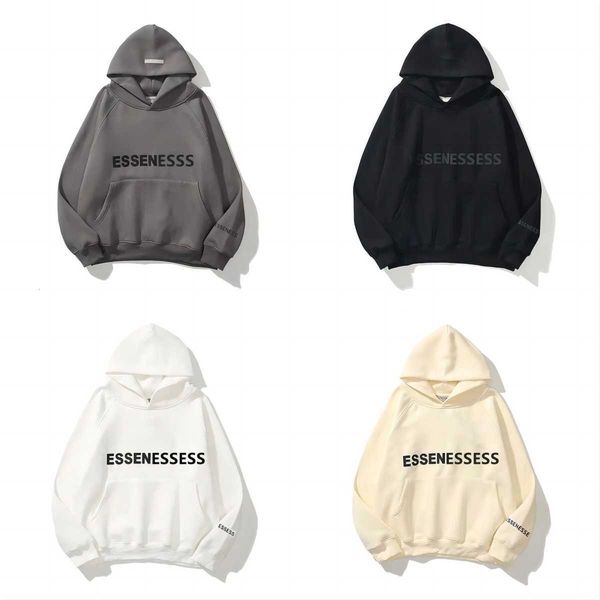 

2023designer fashion classic essentialhoodie alphabet printing pullover sweatshirts mens and women hoodie pure color long sleeve couples swe, Black