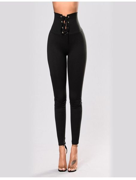 

women lace up tights yoga pants drawstring leggings tummy control 4 way stretch solid color black spandex zumba fitness pant9566920