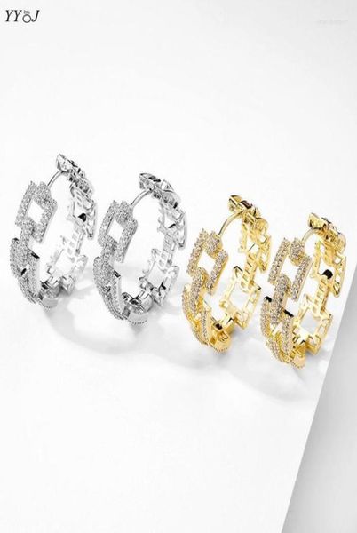 

hoop huggie rhinestone wide chain earrings for women bold luxury designer jewelry minimalist wholehoop5541657, Golden;silver