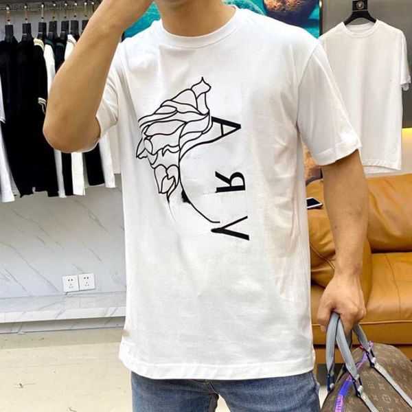 

men's sweatshirt plus size t shirt letter print t-shirt 100% cotton round neck tshirt men women medusa simple short sleeve pullover, White;black