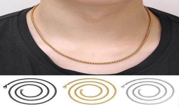

gold black silver color horsewhip metal chains necklace women men lobster clasp choker without pendant jewelry diy accessories7729417