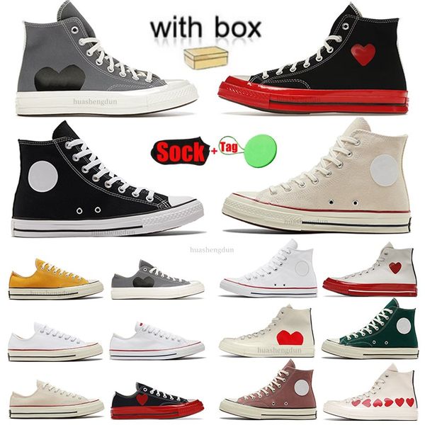 

1970 red heart 1970s big eyes play chuck multi hearts 70s classic star skate platform shoe classic canvas mens womens skateboard casual shoe, Black