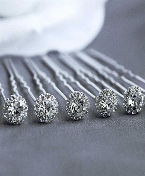 

10pcs fashion wedding bridal pearl flower clear crystal rhinestone hair pins clips bridesmaid hairwear jewelry hair accessories h02299500, Golden;silver