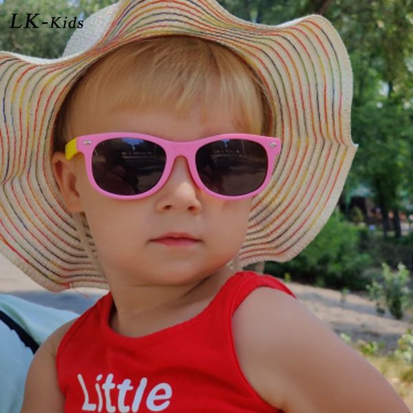 

kids' sunblock longkeeper 50pcs/lot kids polarized tr90 boys girls sun glasses silicone safety gift for children baby eyewear gafas 230, Blue
