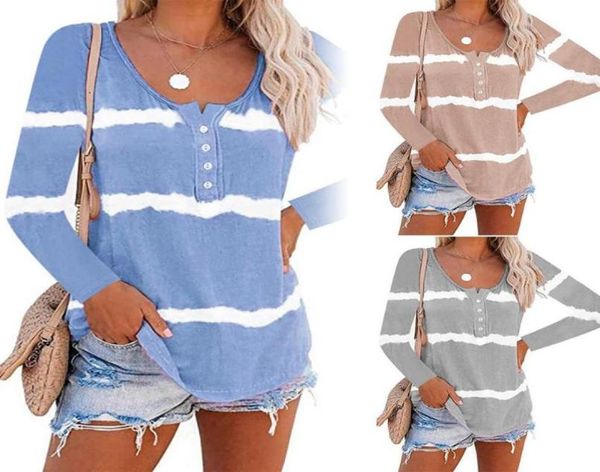 

women039s blouses shirts women casual o neck leisure long sleeve print gradient color buttons blouse sweatshirt2658810, White