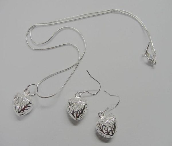 

heart jewelry jewellery sets 925 silver necklaces earrings set fashion design factory gifts 50setlot3449723