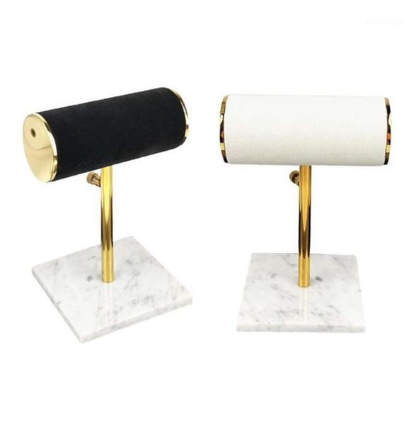 

watch boxes cases t bar bracelet chain holder rack marble base jewelry display stand rack 1724cm height adjustable18212943, Black;blue