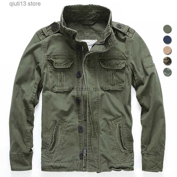 

men's jackets men military jacket men m65 denim retro cargo jacketes outdoor multi pockets camo field casual fashion hiking coats unif, Black;brown