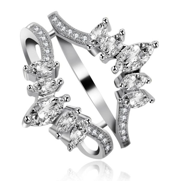 

925 sterling silver marquise cut cubic zirconia wedding ring enhancer for women fashion engagement anniversary jewelry y5303612708