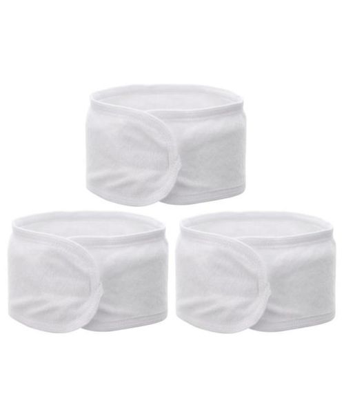 

3pcs multi use soft headband white elastic practical hair loop hair band headbands for wash face makeup spa6003077, Golden;white