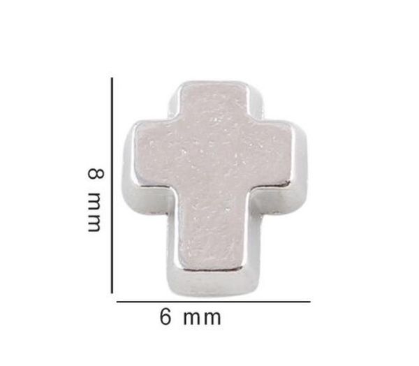 

20pcs silver color cross floating locket charms diy accessories fit for living glass magnetic memory locket6641472, Bronze;silver