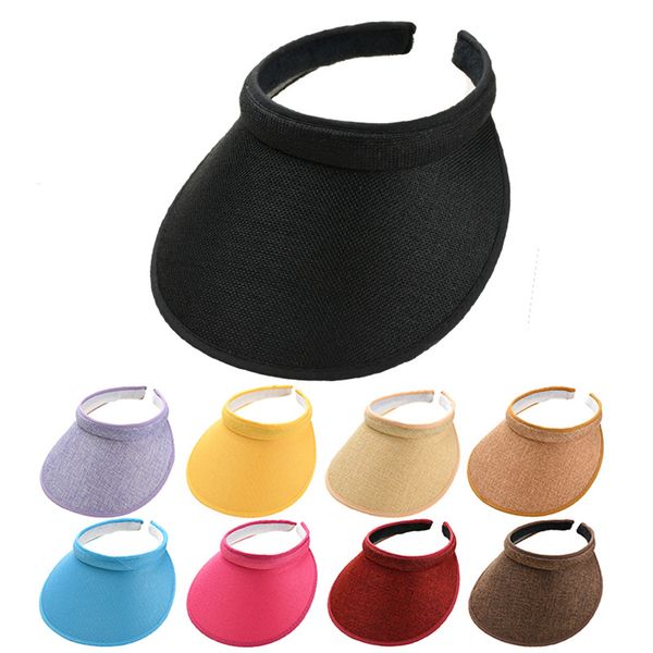 

visors summer sun hat portable wide brim beach hats outdoor traveling foldable visor hat multifunction straw cap suncap for women 230717, Blue;gray
