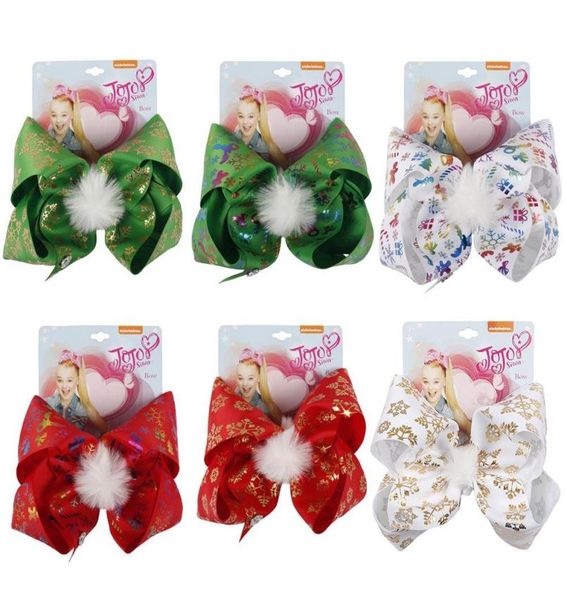 

christmas large hair bows with alligator clips xmas gifts for women girls kids hair accessories4833755, Slivery;white