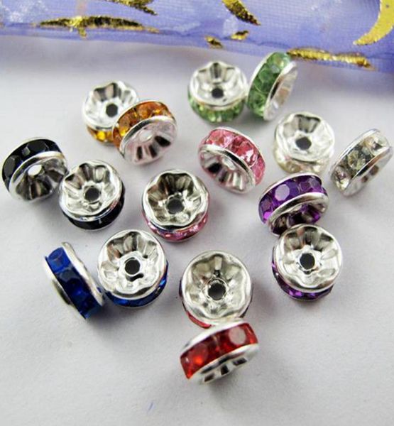 

500pcs mixed color crystal rondelle wavy spacer bead 8mm for jewelry making bracelet necklace diy accessories5635198, Bronze;silver