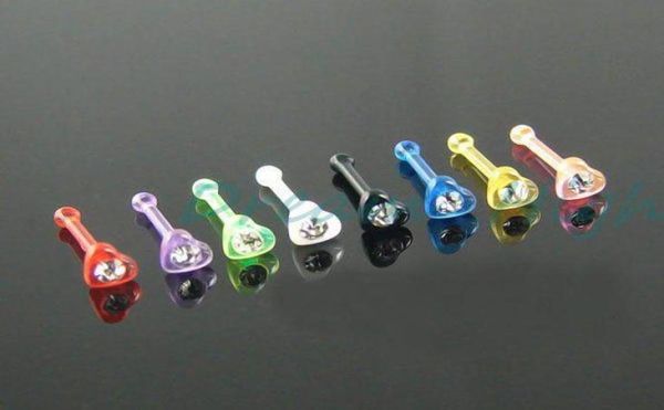 

new arrival uv acrylic heart nose studs nose piercing nose rings fashion body jewelry promotional3315946, Silver