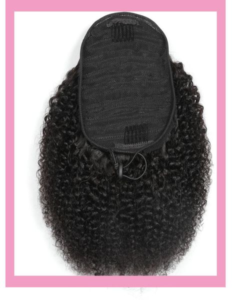 

brazilian virgin hair 100glot ponytails afro kinky curly 822inch natural color 100 human hair ponytail3279904, Black