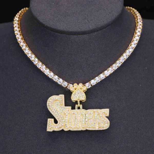 

personalized custom 925 sterling silver vvs moissanite diamond iced out letter name pendant for men women