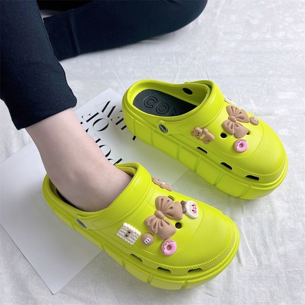 

slippers shevalues outdoor clogs slippers women fashion thick platform sandals summer high sole non-slip slides women home garden shoes 2307, Black
