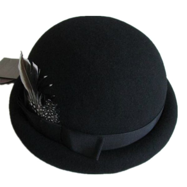 

wide brim hats bucket hats women's luxurious wool stingy brim bowler felt hat black color 230717, Blue;gray