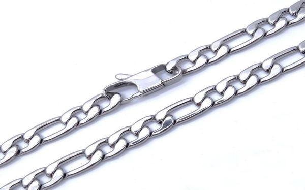 

8mm stainless steel necklace for man figaro chain men jewelry 1836 inches waterproof198l5156452, Silver