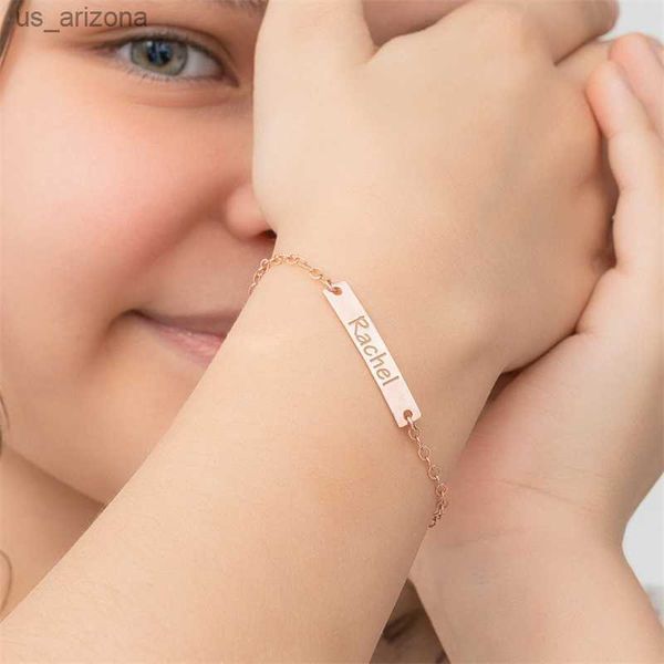 

letter bracelet baby jewelry custom name bracelets gold charm child id stainless bracelet kids customized nameplate bangles l230620, Golden;silver