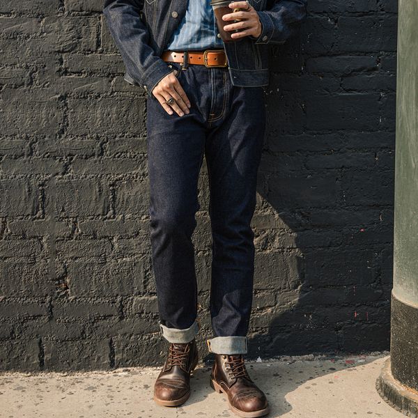 

men's jeans red tornado gt style 12oz selvedge denim for men slim fit dark blue oash 230718