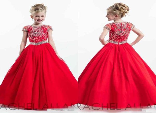 

glitz 2019 new rachell allan red little kids girl039s pageant dresses short sleeves ball gowns toddler little kids crystals flo9780683, White;red
