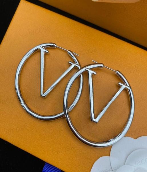 

amazing quality stud womens big circle earrings hip hop earings for women party wedding 5cm with whole7633982, Golden;silver