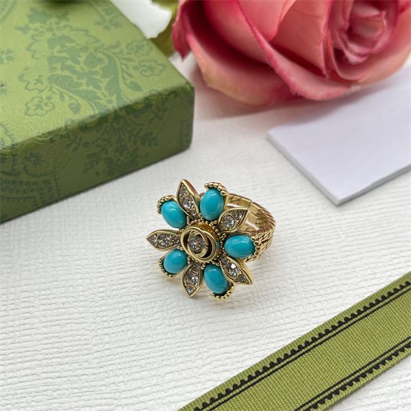 

classic retro woman opening with side stones rings ggity designer double letter g luxury jewelry men women wedding ring 1445, Slivery;golden