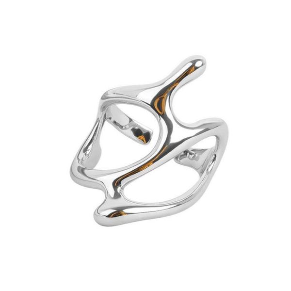 

cluster rings real 925 sterling silver chain gold color personality adjustable ring fine jewelry for women party elegant accessori9944799, Golden;silver