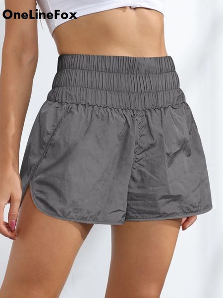 

women's shorts oneline elastic waist summer quickdrying solid running bottom female simple streetwear beach short pants 230717, White;black