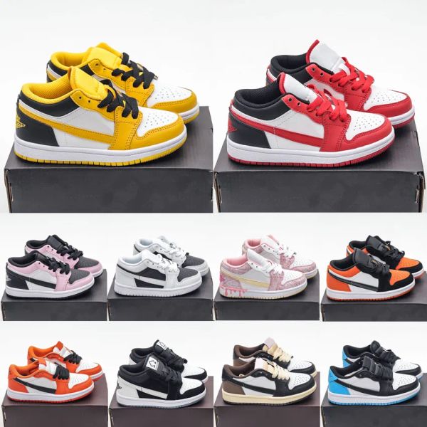 

childrens infants 1s basketball shoes toddler kids 1 low trainers kid runner athletic shoes child diamond shorts jumpman sneakers boys girls, Black